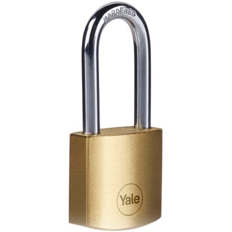 YALE Lucchetto in ottone Y110B/40/140/1 corpo 40mm, arco lungo in acciaio, 3 chiavi