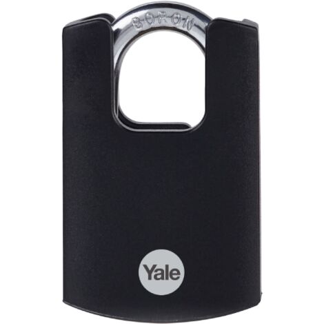YALE Lucchetto in ottone di alta sicurezza con arco protetto Y121B/50/132/1 corpo 50mm, arco protetto in acciaio indurito al Boro, 3 chiavi