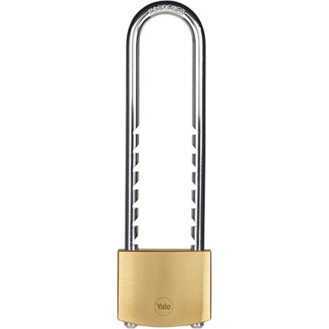 YALE Lucchetto in ottone Y110B/50/155/1 corpo 50mm, arco lungo, 3 chiavi