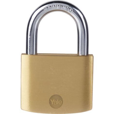YALE Lucchetto in ottone Y110B/50/126/1 corpo 50mm, arco in acciaio, 3 chiavi