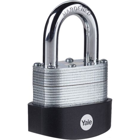 YALE Lucchetto di massima sicurezza in acciaio laminato Y127B/45/125/1 corpo 45mm, arco in acciao al boro, 3 chiavi