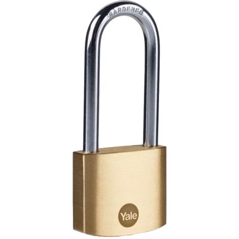 YALE Lucchetto in ottone Y110B/20/122/1 corpo 20mm, arco lungo in acciaio, 3 chiavi