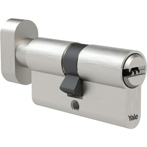 Yale Cilindro Serie 1000 - Cilindro con Pomolo 30/45 - Nichel satinato