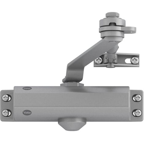 Yale Chiudiporta aereo serie 300 cod. 30-0300-0004-00-60-11 argento, braccio con fermo