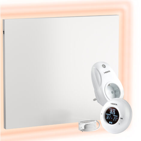 VIESTA® Pannello Riscaldante a Infrarossi con Termostato [TELECOMANDO + CONTROLLO WIFI] – Radiatore a Infrarossi – Pannello Riscaldante con Tecnologia Carbon Crystal – (Modello TH20 Funk - 1200W)