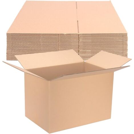 Cartone da spedizione / cartone per bottiglie / scatola pieghevole a doppia onda 248×223×265 mm (dimensioni interne) – non stampato, marrone – cartone robusto, impilabile – 10 pezzi