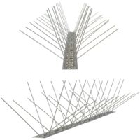 1 metro Dissuasori di picchi anti-piccione V2A con base di acciaio inossidabile flessibile - 4-striscia di Picchi antipiccione la soluzione di qualità per il controllo di uccelli