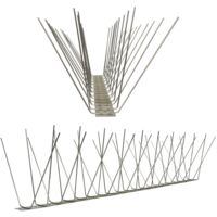 1 metro Dissuasori di picchi anti-piccione V2A-Standard con base di acciaio inossidabile - 4-striscia di Picchi antipiccione la soluzione di qualità per il controllo di uccelli
