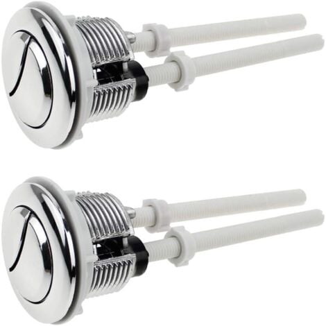LaBlanc 2 Pieces Toilet Push Buttons Dual Flush Button 38mm Standard Chrome Silver Plated WC Tank Buttons
