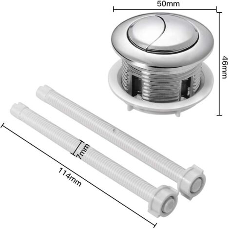 LaBlanc 2 Pieces Toilet Push Buttons Dual Flush Button 38mm Standard Chrome Silver Plated WC Tank Buttons