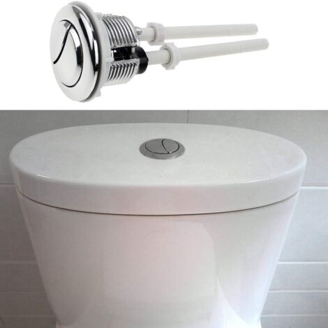 LaBlanc 2 Pieces Toilet Push Buttons Dual Flush Button 38mm Standard Chrome Silver Plated WC Tank Buttons