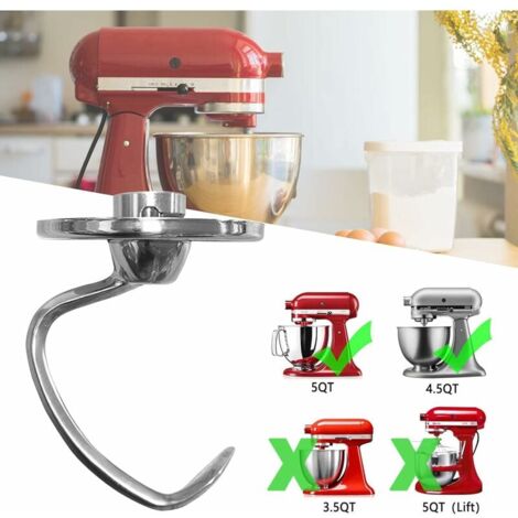 Stainless Steel Dough Hook,K45DH for Kitchen-aid 4.5/5 Quart Tilt-Head Stand Mixer K45 K45SS KSM75 KSM90 KSM95 KSM100 KSM103 KSM110 KSM150,Dishwasher Safe