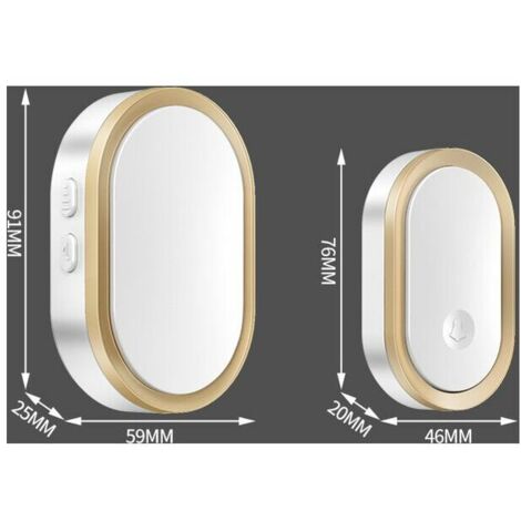 Doorbell, 300m Wireless Doorbell Outdoor Waterproof, 36 Melodies 4 Volume Level, LED Flash, for Home, Office, Hotel, 04, Black Gold