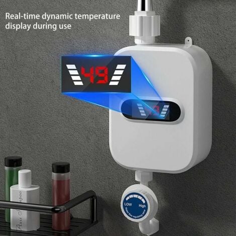 Electric Faucet with Shower Head, 3000W Instant Water Heater with LED Digital Display, Instantaneous Water Heater Faucet for Bathroom, Laundry, Garden——,