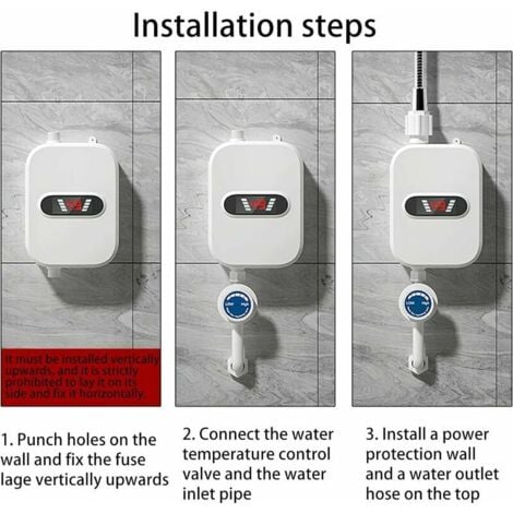 Electric Faucet with Shower Head, 3000W Instant Water Heater with LED Digital Display, Instantaneous Water Heater Faucet for Bathroom, Laundry, Garden——,