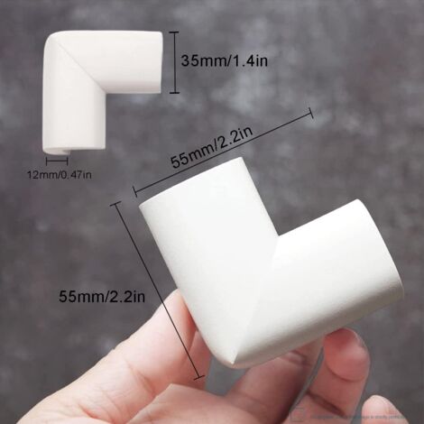 LaBlanc - Pack of 12 Baby and Child Corner Protectors, Soft Safety Foam for Corner Tables and All Types of Furniture, Shock Resistant (White)