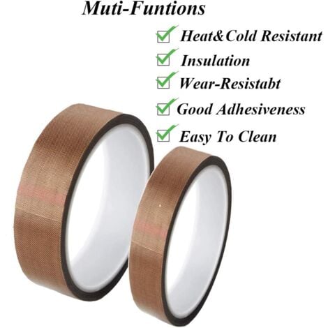 LaBlanc High Temperature PTFE Adhesive Teflon Tape Insulation Sealing Tape for Vacuum Sealer(0.25mm x 19mm x 10m)
