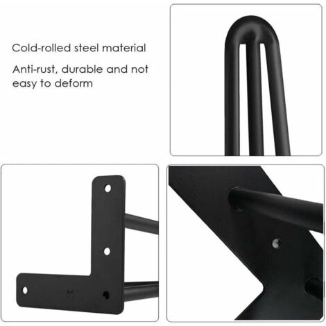 LaBlanc - Set of 4 10cm Table Legs - DIY Furniture Legs - for Coffee Table Dining Table Black - with Foot Protectors and Screws