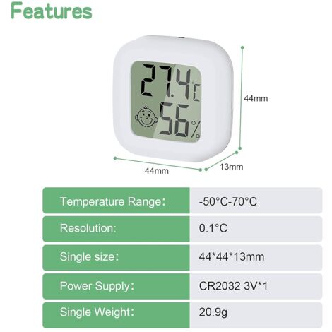 LaBlanc Mini Digital LCD Indoor Thermometer Hygrometer Temperature Humidity Meter High Accuracy Portable 50 C70 C 10 99 RH Living Room Warehouse Kids