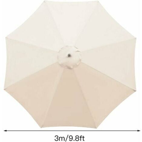 Replacement Cover for Parasol, 8 Ribs, 3 m, Waterproof, Anti-UV, Replacement Fabric, Washable, Breathable, Beige