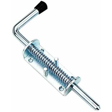 Spring Loaded Latch, 220mm Metal Barrel Bolt Lock with Handle, Heavy Duty Spring Loaded Latch Pin for Yard Gate, Garden Shed, Trailer, Garage