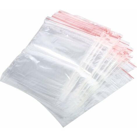 Pack of 100 Zip Lock Bags Food Plastic Bags 12 x 17 CM