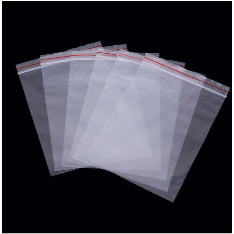 Pack of 100 Zip Lock Bags Food Plastic Bags 12 x 17 CM