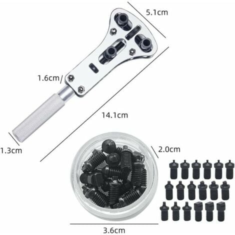 Professional Watch Case Opener Kit Universal Wrench, Professional Watch Case Opener, Watch Case Repair Tool, Watch Opener, Watch Removal Tool with 18 Open Screws