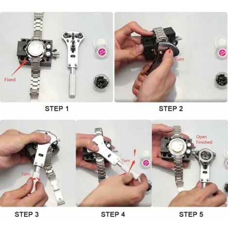 Professional Watch Case Opener Kit Universal Wrench, Professional Watch Case Opener, Watch Case Repair Tool, Watch Opener, Watch Removal Tool with 18 Open Screws