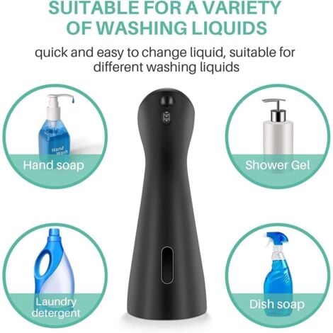 Simple Human Soap Dispensers Matte Black Automatic Soap Dispenser Smart Infrared Sensor Hands-Free Pump Pressless Washing Liquid Soap Dispenser Dispenser