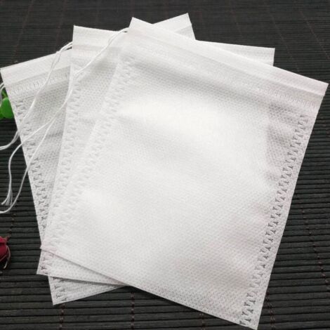 Disposable Tea Filter Bags Set of 200, Single Use Paper Tea Bag with Drawstring, Safe and Natural Material, Empty Tea Infuser Bag.