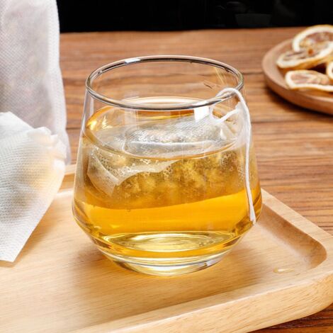 Disposable Tea Filter Bags Set of 200, Single Use Paper Tea Bag with Drawstring, Safe and Natural Material, Empty Tea Infuser Bag.