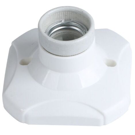 LaBlanc Pack of 2 E27 LED Bulb Socket E27 Ceramic Socket and Plastic Base E27 Wall Socket White E27 Socket with Ring for Entrance Ceiling Balcony Lighting