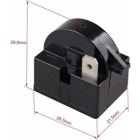 2pcs QP2-33 PTC Start Relay 33 Ohm 220V Single Pin PTC for Refrigerator Freezer Compressor Black,
