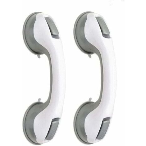 (2pcs) Safety Bathtub Handle/Shower Handle/Suction Cup for Bathroom + Toilet (Grey)