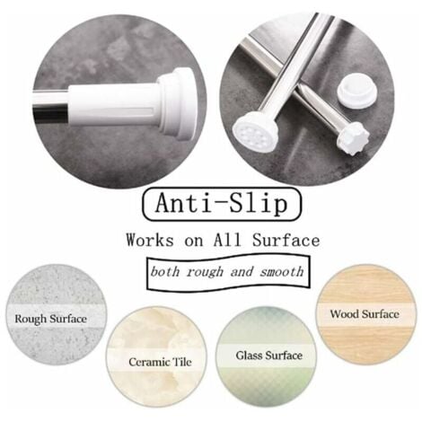 Curtain Rod Without Drilling, Extendable Shower Rod, Shower Bar, Extendable Curtain Rod Without Drilling Clamping Bars / Telescopic Bar Easy Installation