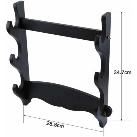 LaBlanc - Wall Mounted Katana Holder, 3-Layer Saber Stand for Samurai Sword Display, Samurai Sword Holder Display Rack for Hanging Katana Fishing Rods Swords Flutes