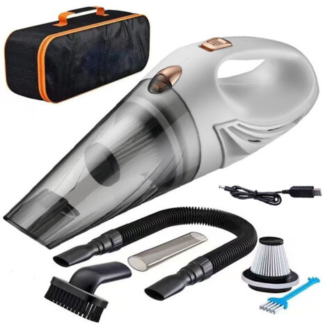 LaBlanc - Car Vacuum Cleaner,Car Accessories,12V High Power Portable Small Car Vacuum Cleaner with Accessories,Bag,Essential Detailing Kit for Travel,Cordless White