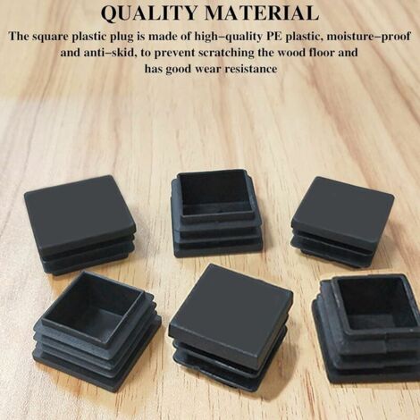 20 Pack Square Tube Plugs 40 x 40 mm Square Tube End Caps Plastic Foot Caps