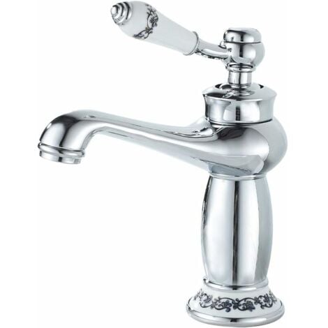 Bathroom Faucet, Chrome Single Lever Bathroom Mixer Tap, for Bathroom Sink or Basin, Adjustable Hot and Cold Sink Mixer Tap