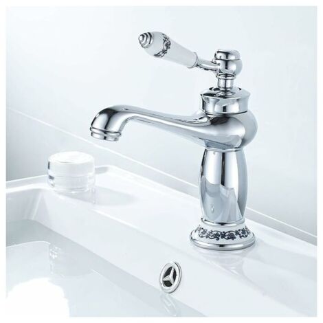 Bathroom Faucet, Chrome Single Lever Bathroom Mixer Tap, for Bathroom Sink or Basin, Adjustable Hot and Cold Sink Mixer Tap