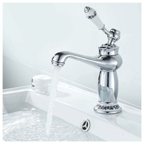 Bathroom Faucet, Chrome Single Lever Bathroom Mixer Tap, for Bathroom Sink or Basin, Adjustable Hot and Cold Sink Mixer Tap