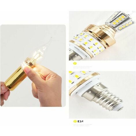 LaBlanc - 6 Packs E14 LED Candle Bulbs 10W Small LED Candelabra Screw Light Bulbs Not Dimmable Chandelier Cool White 6000K Vintage Energy Saving Lamps