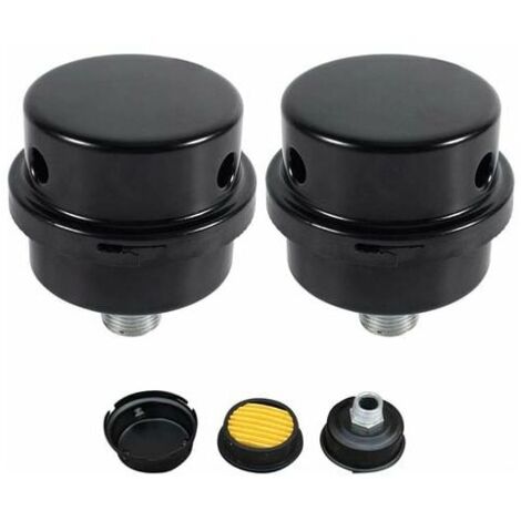 Air Compressor Filter Silencer, 3/8" 16mm Metal Shell Air Compressor Silencer Filter, Intake Fliter Muffler for Air Compressor Boilers 2 Pcs