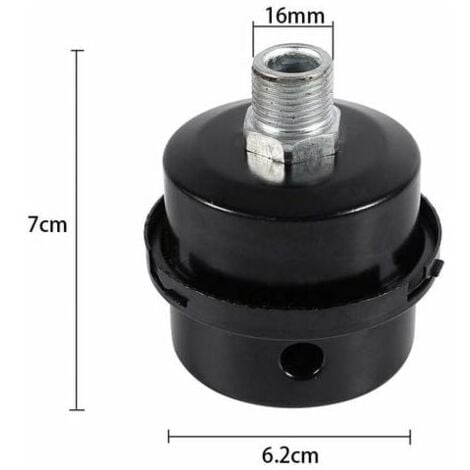 Air Compressor Filter Silencer, 3/8" 16mm Metal Shell Air Compressor Silencer Filter, Intake Fliter Muffler for Air Compressor Boilers 2 Pcs