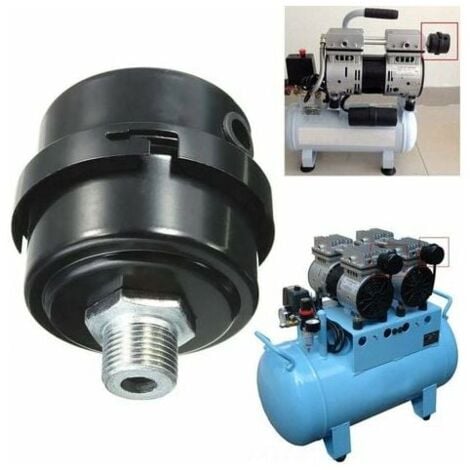 Air Compressor Filter Silencer, 3/8" 16mm Metal Shell Air Compressor Silencer Filter, Intake Fliter Muffler for Air Compressor Boilers 2 Pcs