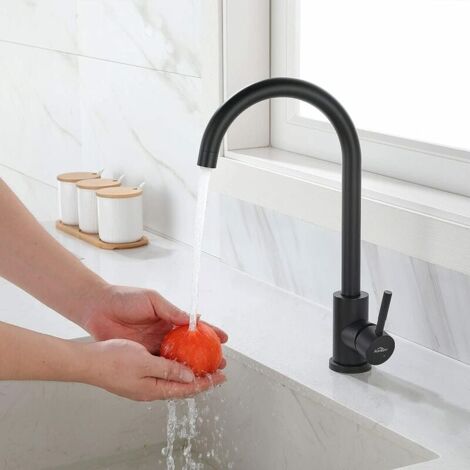 LaBlanc - Black Kitchen Faucet 360° Rotatable High Spout Hot and Cold Kitchen Mixer Tap Stainless Steel Kitchen Sink Mixer Tap