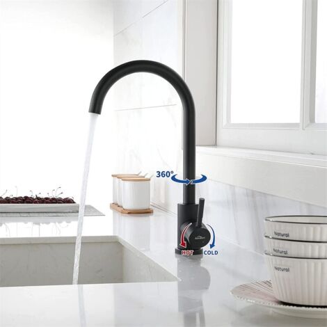 LaBlanc - Black Kitchen Faucet 360° Rotatable High Spout Hot and Cold Kitchen Mixer Tap Stainless Steel Kitchen Sink Mixer Tap