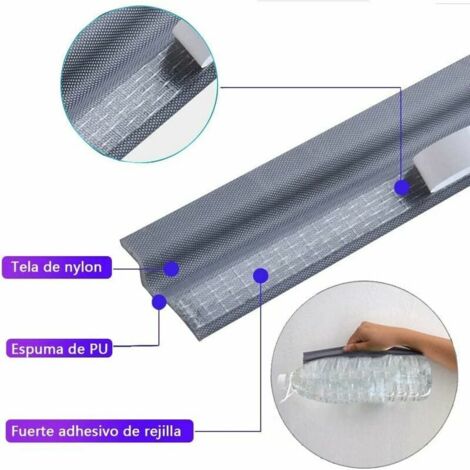 LaBlanc-196 inch /5m Grey T Shape Sliding Window Draught Excluder Door Entry,PU Foam Self Adhesive Seal Insulating Waterproof Weather Strip for Cold Aluminum Windows Under Exterior Door Grey