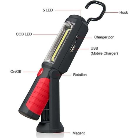 Lanterne LAUNCH WL3130 LED Ricaricabile | Con Magnete E 4 Modalità | Per Riparazioni Auto, Garage - Foto 4